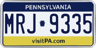 PA license plate MRJ9335