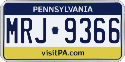 PA license plate MRJ9366