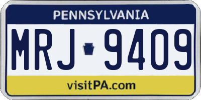 PA license plate MRJ9409