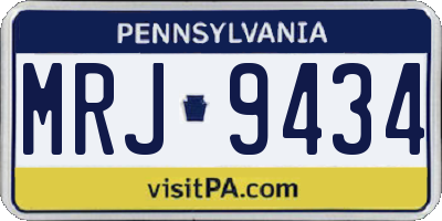 PA license plate MRJ9434