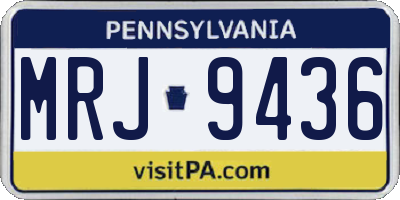 PA license plate MRJ9436