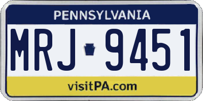 PA license plate MRJ9451
