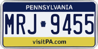 PA license plate MRJ9455