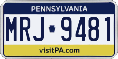 PA license plate MRJ9481