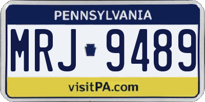PA license plate MRJ9489