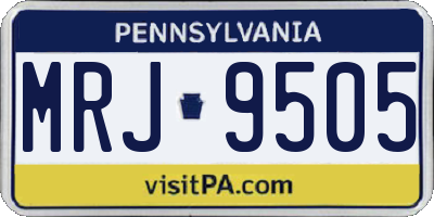 PA license plate MRJ9505