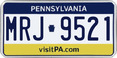 PA license plate MRJ9521