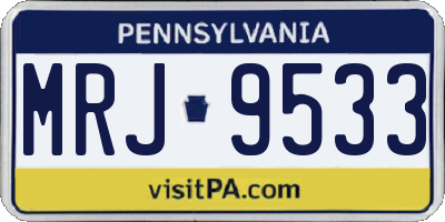 PA license plate MRJ9533