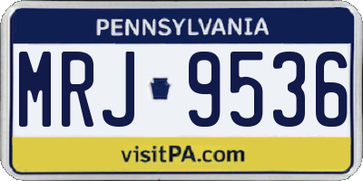 PA license plate MRJ9536