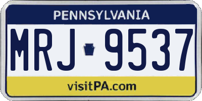 PA license plate MRJ9537