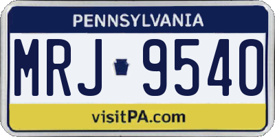 PA license plate MRJ9540