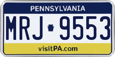 PA license plate MRJ9553