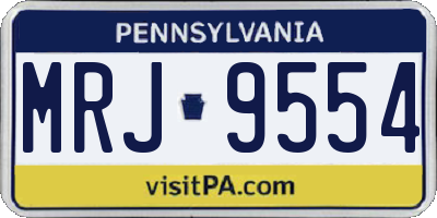 PA license plate MRJ9554