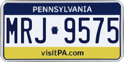 PA license plate MRJ9575