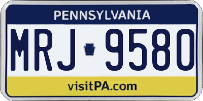 PA license plate MRJ9580