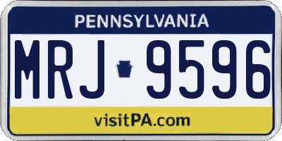 PA license plate MRJ9596