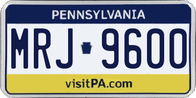 PA license plate MRJ9600