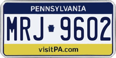 PA license plate MRJ9602