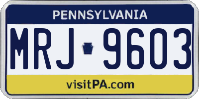 PA license plate MRJ9603