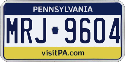 PA license plate MRJ9604