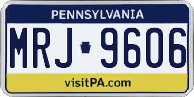 PA license plate MRJ9606