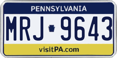 PA license plate MRJ9643