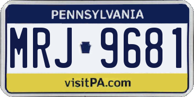 PA license plate MRJ9681