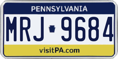 PA license plate MRJ9684