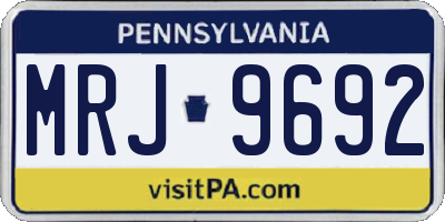 PA license plate MRJ9692