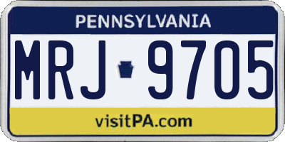 PA license plate MRJ9705