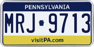 PA license plate MRJ9713