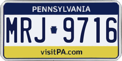 PA license plate MRJ9716