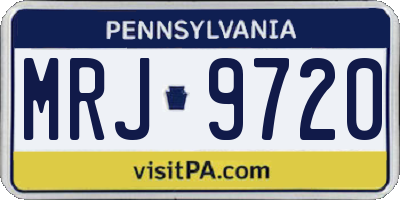 PA license plate MRJ9720