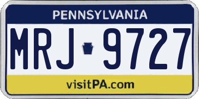 PA license plate MRJ9727