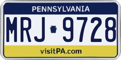 PA license plate MRJ9728