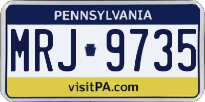 PA license plate MRJ9735
