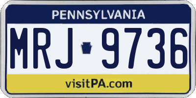 PA license plate MRJ9736