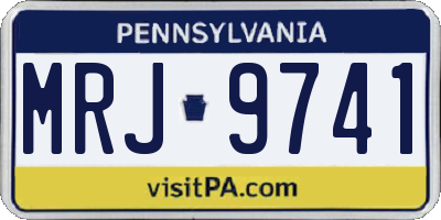 PA license plate MRJ9741