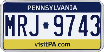 PA license plate MRJ9743