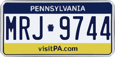 PA license plate MRJ9744