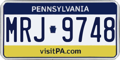 PA license plate MRJ9748