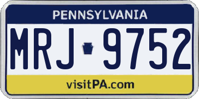 PA license plate MRJ9752