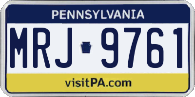 PA license plate MRJ9761