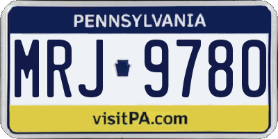 PA license plate MRJ9780