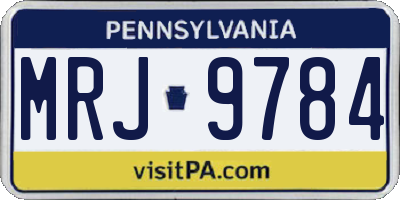 PA license plate MRJ9784