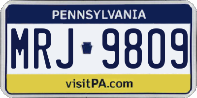 PA license plate MRJ9809