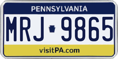 PA license plate MRJ9865