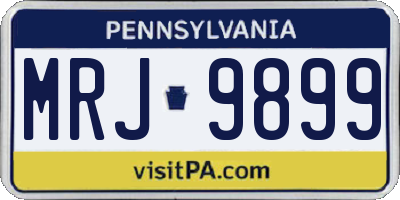 PA license plate MRJ9899