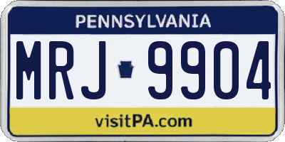 PA license plate MRJ9904