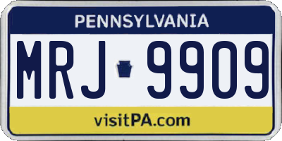 PA license plate MRJ9909
